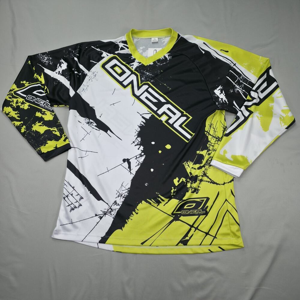 O'Neal Mens 3XL Motocross Jersey MX Dirt Bike BMX Neon Yellow Black Long Sleeve